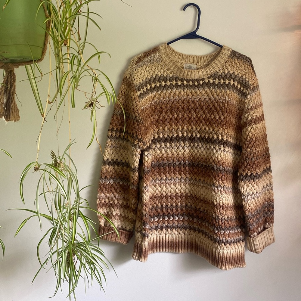 Cozy Brown Striped Sweater